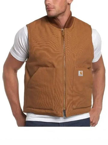 Relaxed Fit Firm Duck Insulated Rib Collar Vest 106676 BRN - CARHARTT - BALAAN 1