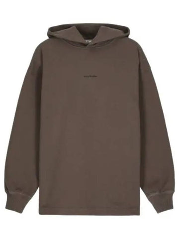 Logo Print Hooded Stone Gray Sweatshirt Hoodie - ACNE STUDIOS - BALAAN 1