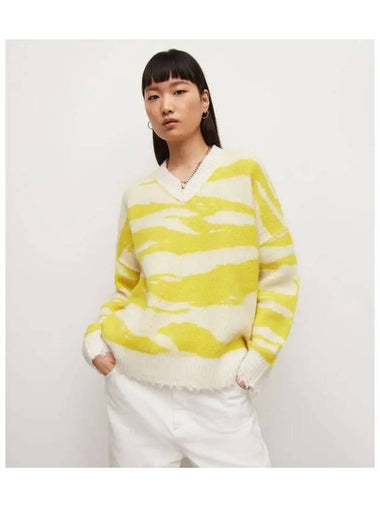 Tiga V neck knit WK002W 7436 yellow - ALLSAINTS - BALAAN 1