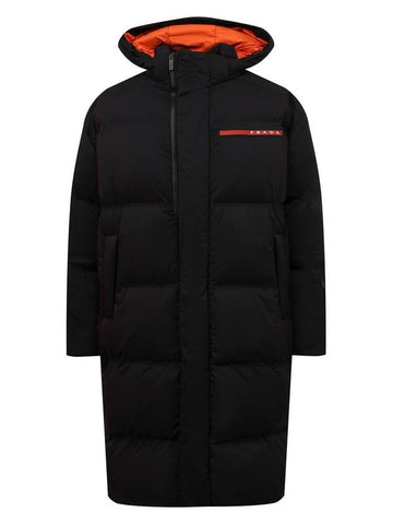 Logo Light Re-Nylon Down Padded Jacket Black - PRADA - BALAAN 1