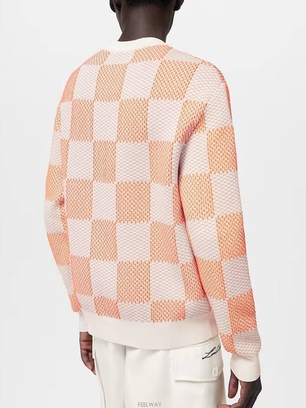 1AFIWO Damier Jacquard Cotton Pullover Sweatshirt - LOUIS VUITTON - BALAAN 3