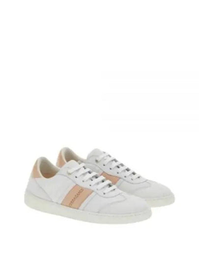 Logo Leather Low Top Sneakers Ivory - SALVATORE FERRAGAMO - BALAAN 2