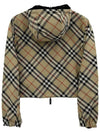 Crop Reversible Check Hooded Jacket Sand - BURBERRY - BALAAN 4