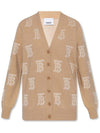 Monogram Oversized Wool Silk Cardigan - BURBERRY - BALAAN.