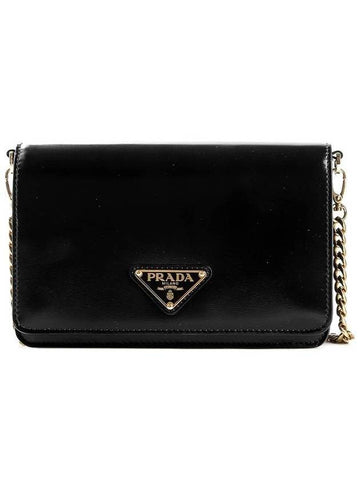 Triangle logo cross bag black - PRADA - BALAAN 1