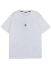 Garment Dyed Lettering One Print Cotton Jersey Short Sleeve T-Shirt White - STONE ISLAND - BALAAN 2