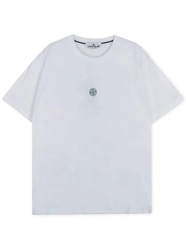 Garment Dyed Lettering One Print Cotton Jersey Short Sleeve T-Shirt White - STONE ISLAND - BALAAN 4