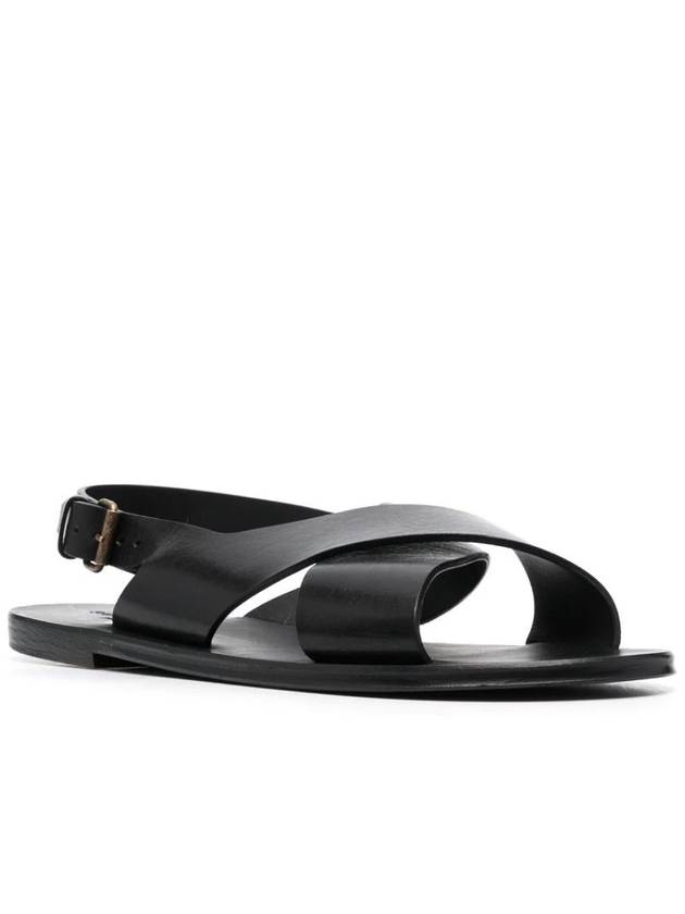 Mojave Cross Strap Sandals Black - SAINT LAURENT - BALAAN 3