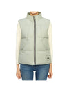 Women's Logo Patch Zipper Padded Vest Light Green - MOOSE KNUCKLES - BALAAN 2