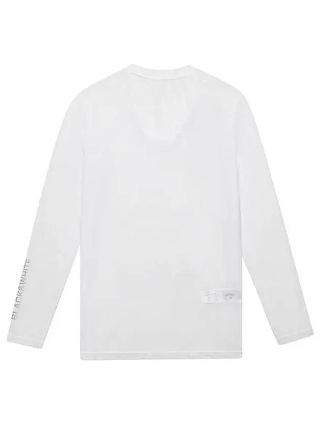 Mesh V-neck Base Long Sleeve T-Shirt - BLACK&WHITE - BALAAN 3