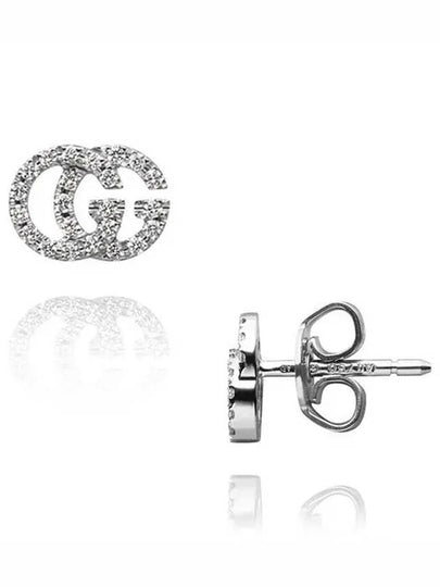 Running G Diamond Stud Earrings Silver - GUCCI - BALAAN 2