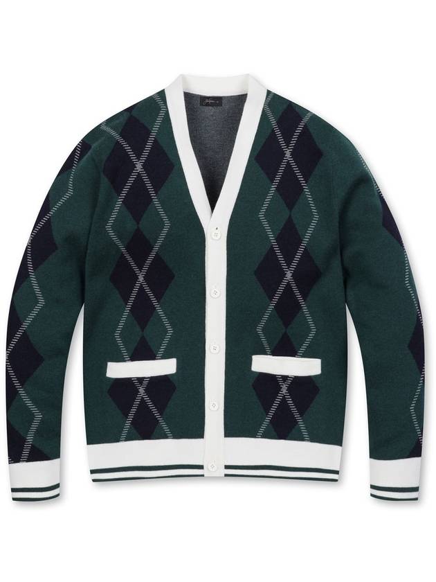 Men s Argyle Check Y neck Cardigan - JACKNICKLAUS - BALAAN 2