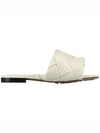 Women's Lido Leather Slippers White - BOTTEGA VENETA - BALAAN 5