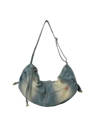 Vintage Brushed Denim Duffel Bag Mid Blue - SCULPTOR - BALAAN 1