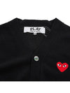 Men's Heart Logo Wool Cardigan P1N008 BLACK - COMME DES GARCONS - BALAAN 3