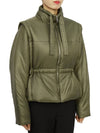 Shiny Quilted Vest Zip-Up Jacket Green - GANNI - BALAAN 7