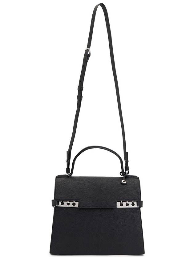 Tempete MM Crispy Calf Leather Tote Bag Black - DELVAUX - BALAAN 8