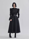 Quilted Detail Two Belted A-Line Long Skirt Black - LIE - BALAAN 2