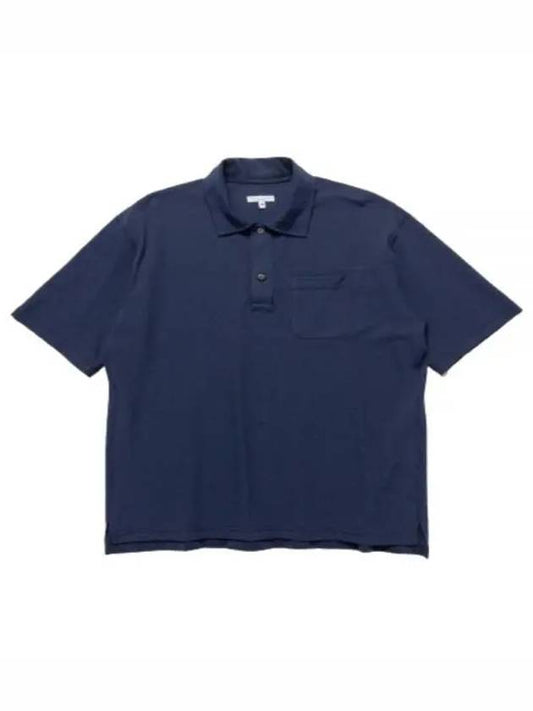 24 Polo Shirt B Navy Cotton Pique 24S1B036 OR101 SD038 - ENGINEERED GARMENTS - BALAAN 1