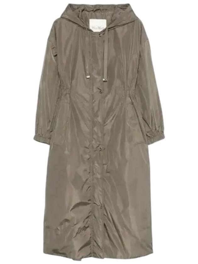 Teodoro Long Water Repellent Raincoat Gray Green - MAX MARA - BALAAN 1