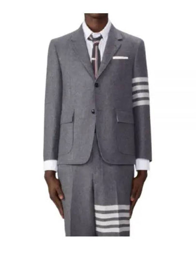 4 Bar Stripe Single Breasted Wool Jacket Grey - THOM BROWNE - BALAAN 2