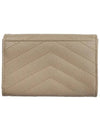 Monogram Envelope Small Half Wallet Dark Beige - SAINT LAURENT - BALAAN 3