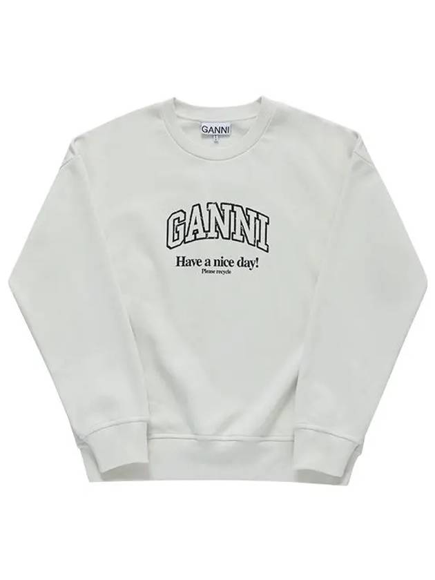 Logo Print Sweatshirt White - GANNI - BALAAN 6