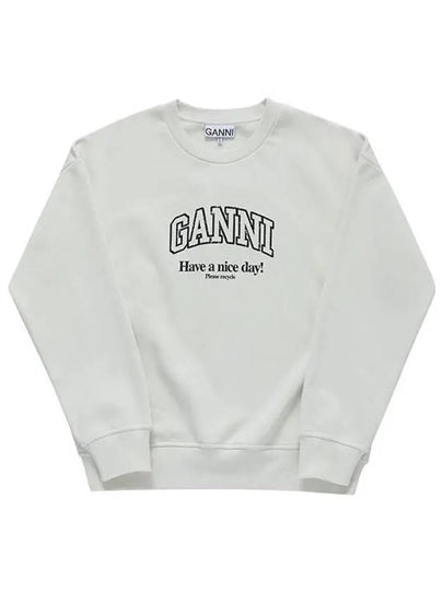 Logo Print Sweatshirt White - GANNI - BALAAN 2