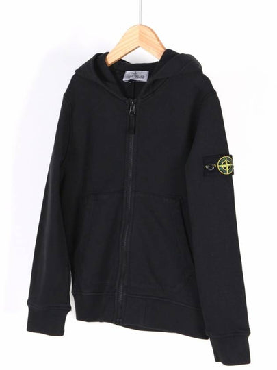 Kids Wappen Patch Zip-Up Hoodie Black - STONE ISLAND - BALAAN 2