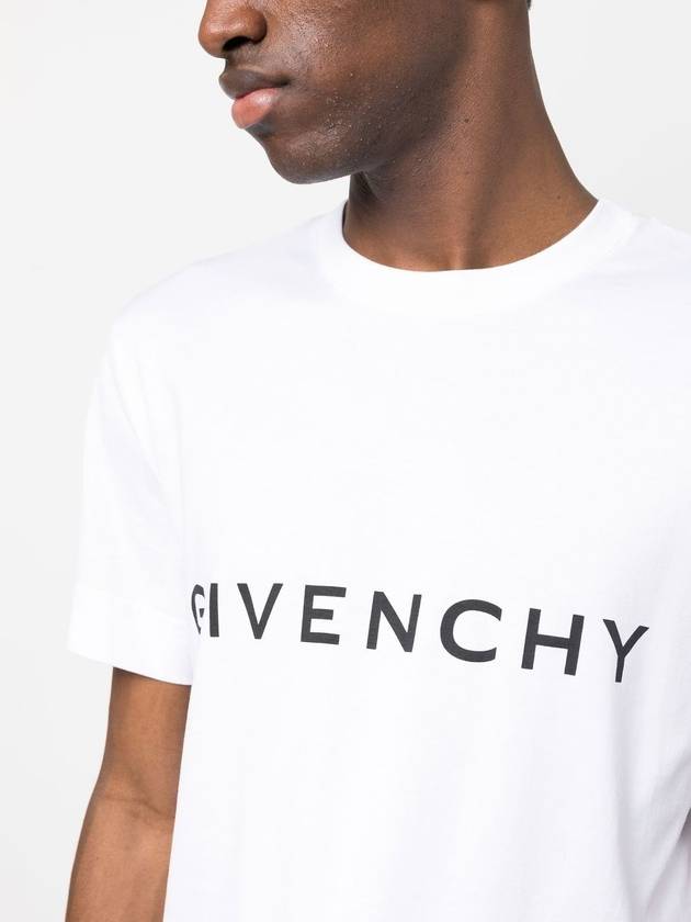 Archetype Logo Print Slim Fit Cotton Short Sleeve T-Shirt White - GIVENCHY - BALAAN 5