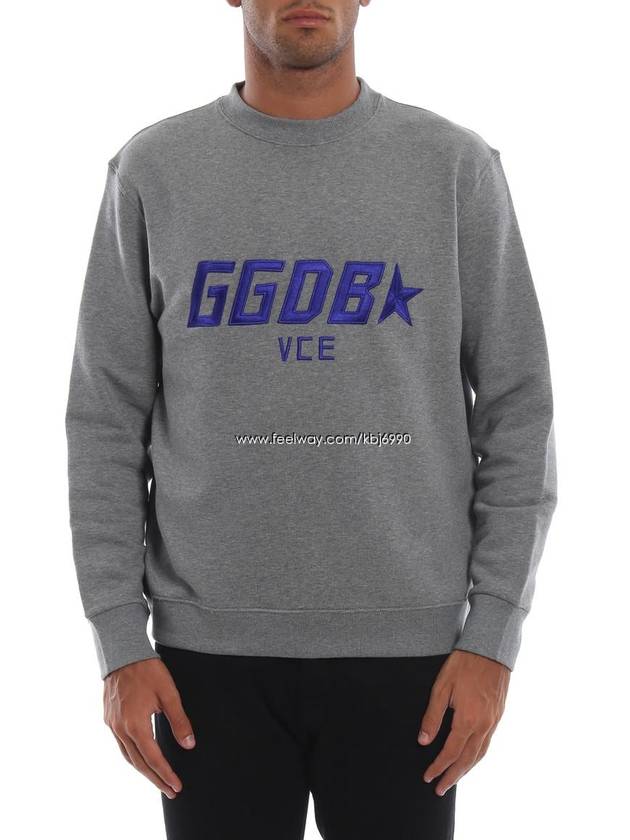 Logo Crew Neck Fleece Cotton Sweatshirt Grey - GOLDEN GOOSE - BALAAN 8