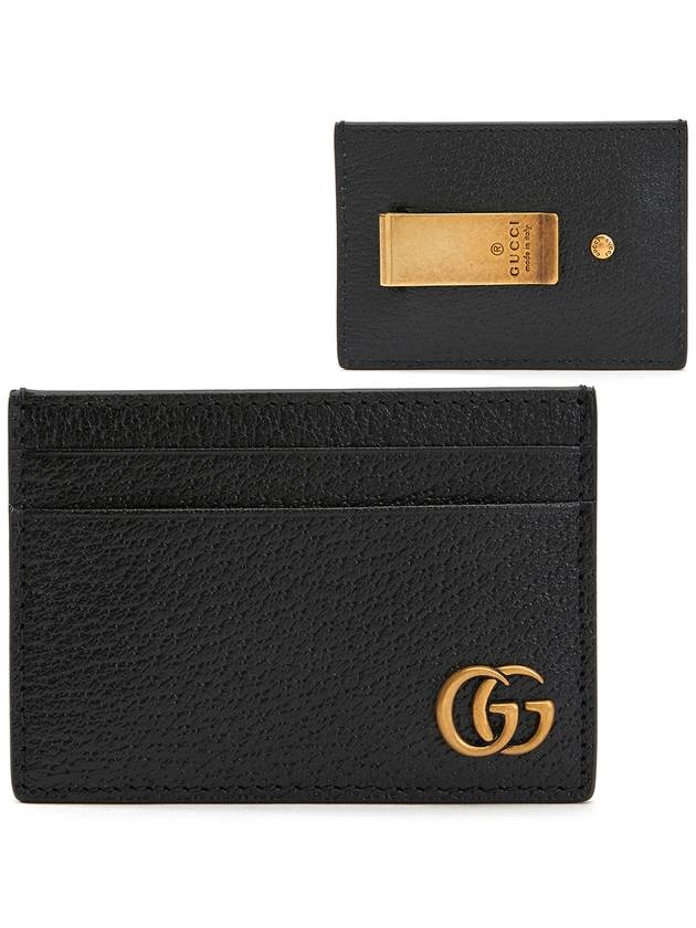 GG Marmont Leather Card Wallet Black - GUCCI - BALAAN 2