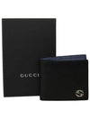 GG Interlocking Two-Tone Bifold Wallet Blue Black - GUCCI - BALAAN 6