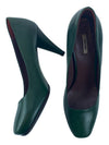 516430 XUV FO77N CAPRETTO Leather Pumpers Green High Heels - MIU MIU - BALAAN 2