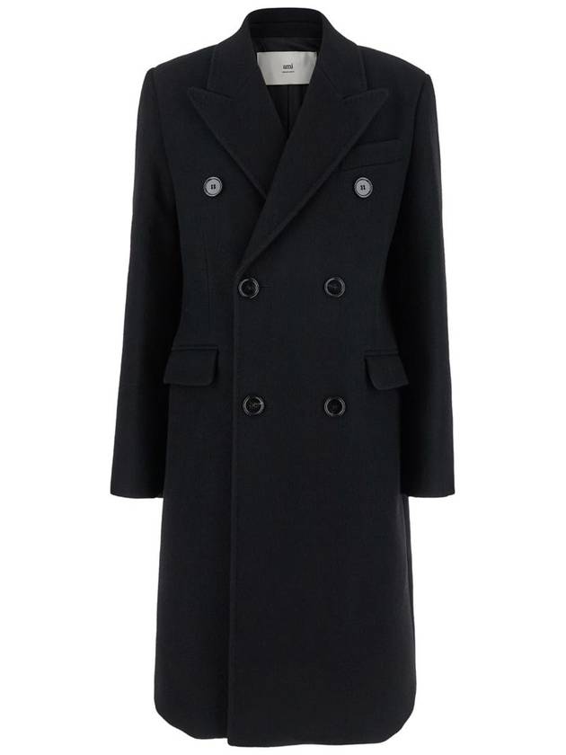 Classic Fit Wool Double Coat Black - AMI - BALAAN 2