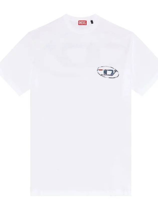 T Wash L6 Planet Logo Print Short Sleeve T-Shirt White - DIESEL - BALAAN.