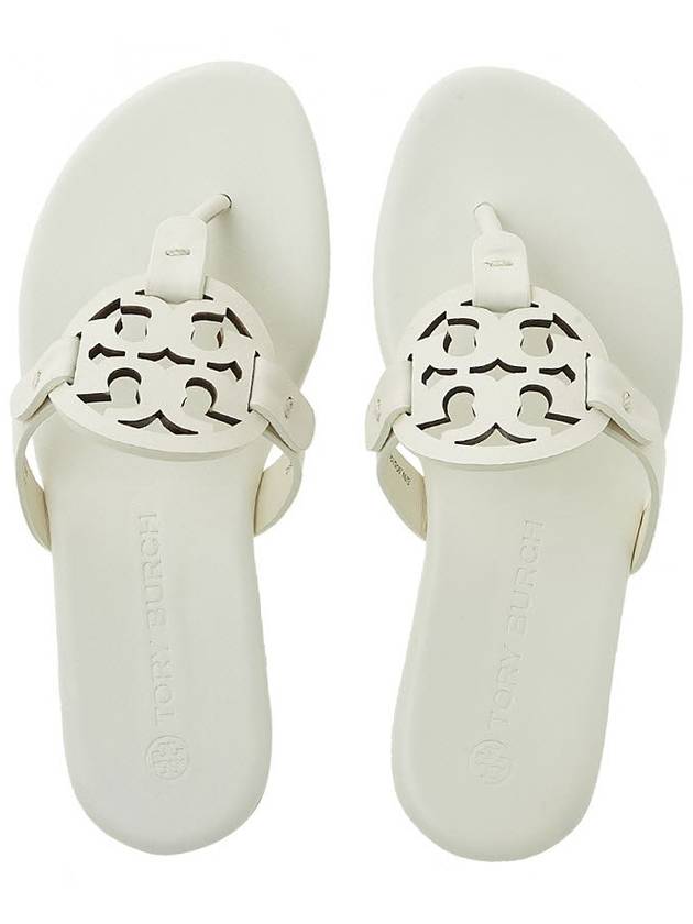 Miller Soft Leather Flip Flops White - TORY BURCH - BALAAN 7