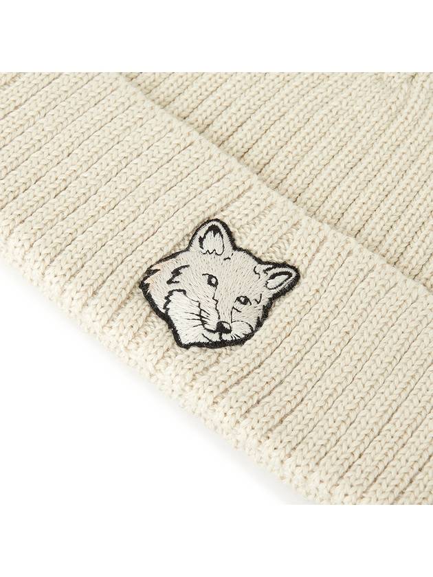 Wool Fox Head Beanie Light Beige - MAISON KITSUNE - BALAAN 5