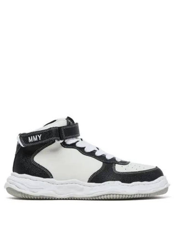 A11FW711 Black White Wayne Leather High Top Sneakers - MIHARA YASUHIRO - BALAAN 1