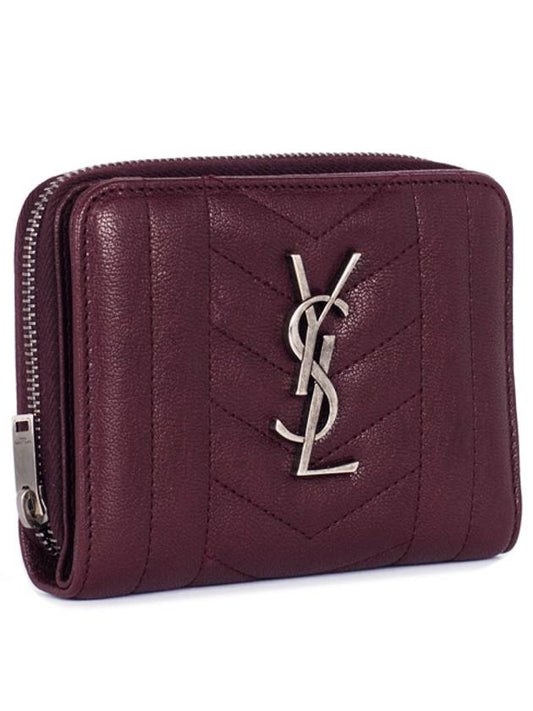 Mixed Half Wallet 437470 BRMO4 6127 Burgundy - SAINT LAURENT - BALAAN 2