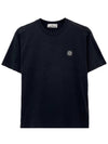 Logo Patch Short Sleeves T-Shirt Black - STONE ISLAND - BALAAN 2