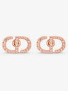 Petit CD Stud Crystal Earrings Pink - DIOR - BALAAN 3