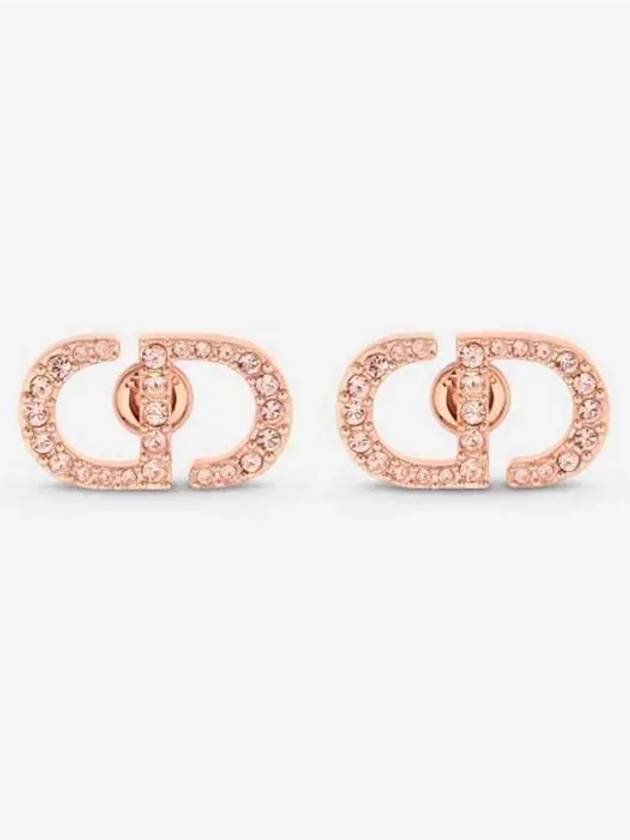 Petit CD Stud Crystal Earrings Pink - DIOR - BALAAN 3