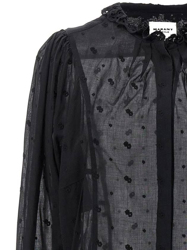 Terzali Cotton Shirt Black - ISABEL MARANT ETOILE - BALAAN 4