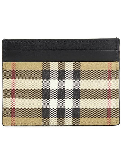 Men's Check Vintage Card Wallet Beige A7026 - BURBERRY - BALAAN 2