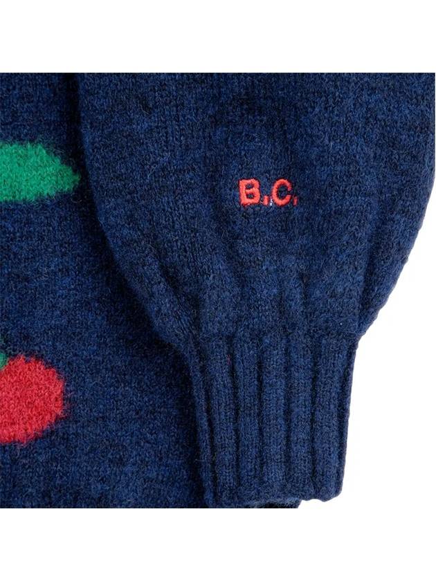 Kids Logo Cherry Knit Navy Blue B224AC119 411 - BOBO CHOSES - BALAAN 4