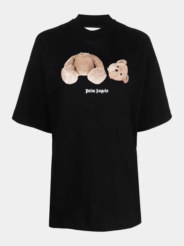 Teddy Bear Short Sleeve T Shirt Black Women PWAA017F21JER003 1060 - PALM ANGELS - BALAAN 2