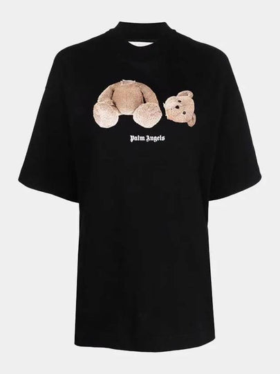 Teddy Bear Short Sleeve T-Shirt Black - PALM ANGELS - BALAAN 2