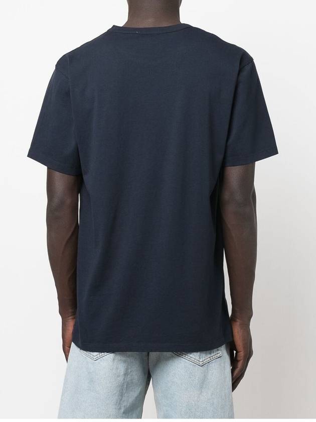 Black Anthony Burrill Logo Classic Cotton Short Sleeve T-Shirt Navy - MAISON KITSUNE - BALAAN 5