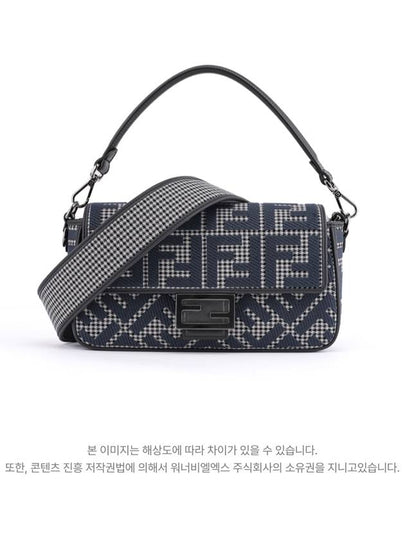 FF Logo Baguette Shoulder Bag Grey - FENDI - BALAAN 2